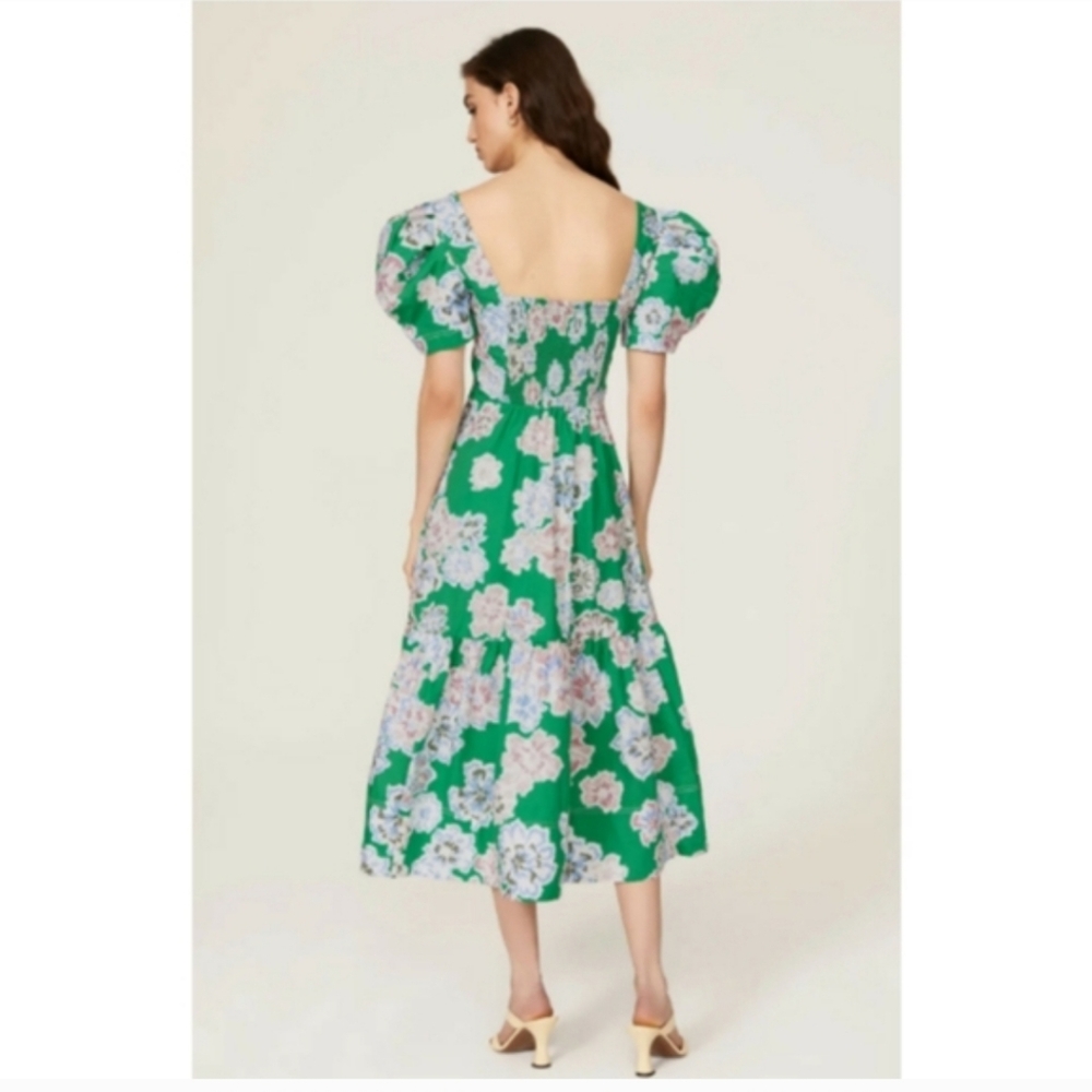 Tanya Taylor Danielle Floral Print Puff Sleeve Dress - Picture 2 of 16